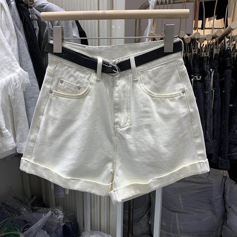 

Женские летние джинсовые шорты с высокой талией, обтягивающий А-силуэт, свободный крой, ультракороткие широкие штанины для повседневного стиля горячей девушки