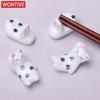 1Pair Cute Rabbit Ceramic Chopsticks Rest Rack Spoon Fork Holder Chopsticks Stand Tableware Pen Holders Kitchen Tools Home Decor
