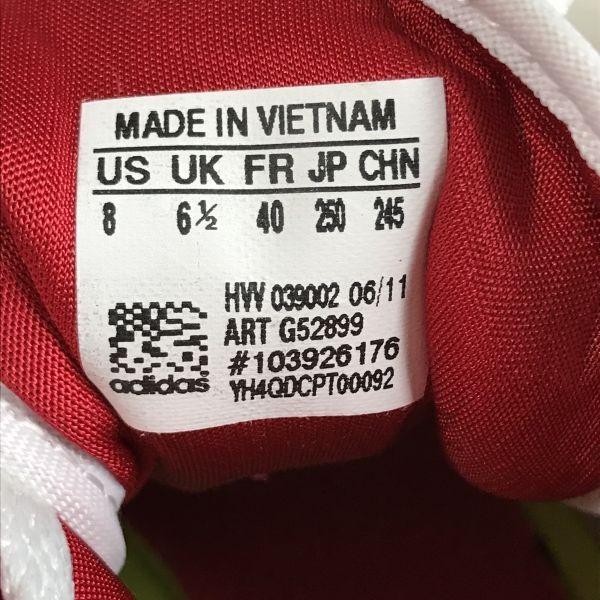 adidas Vibesurround high cut sneakers 25 women white red(USED)