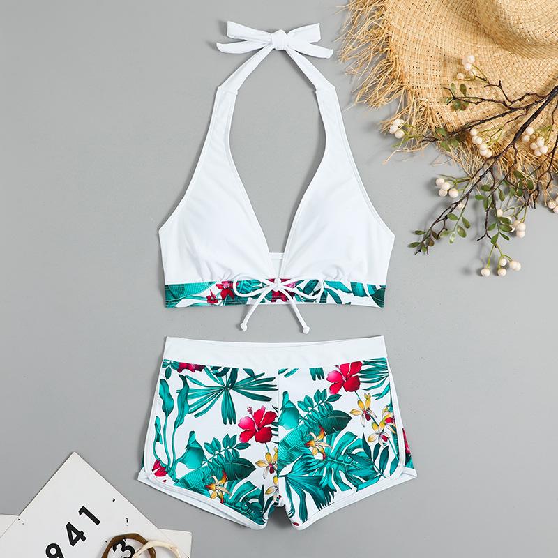 European-American Halter Neck Bikini: New Style, Sexy High-Waist Beach Swimwear
