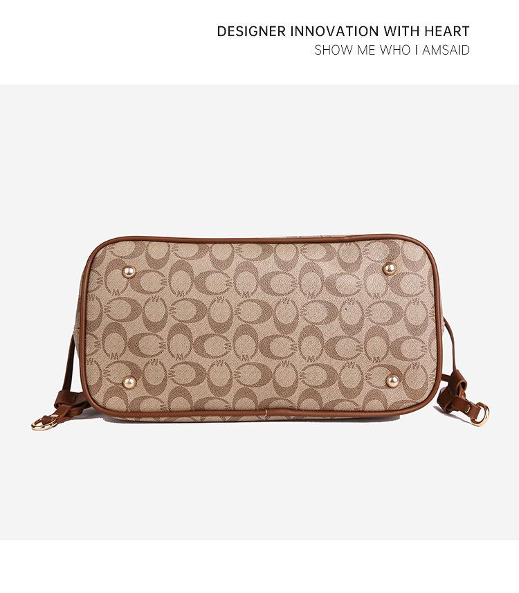 Women's Large Capacity Monogram Tote & Crossbody Handbag