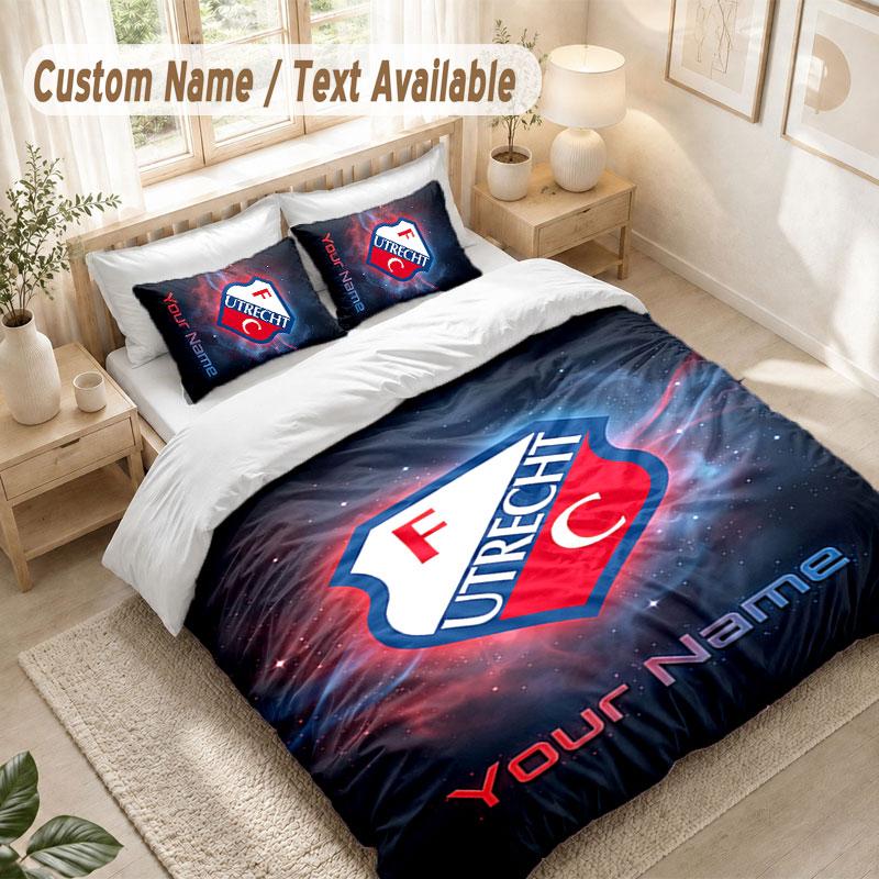Custom Name Bedding Set 3 PiecesFC Utrecht Print Duvet Cover + 2 Pillowcases Soft Bed Decor