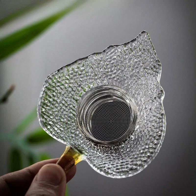 Heat-resistant Glass Leaf Tea Separator Infusor Handmade Tea Strainer Dispenser Brewing Filter Teaset Accessories Craft