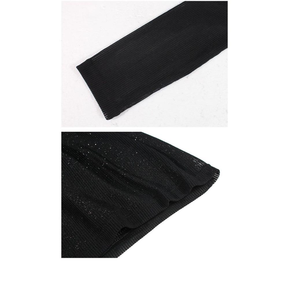 Black Mesh Long-sleeved Base Shirt  Women with Fashionable Tops  Women with T-shirts