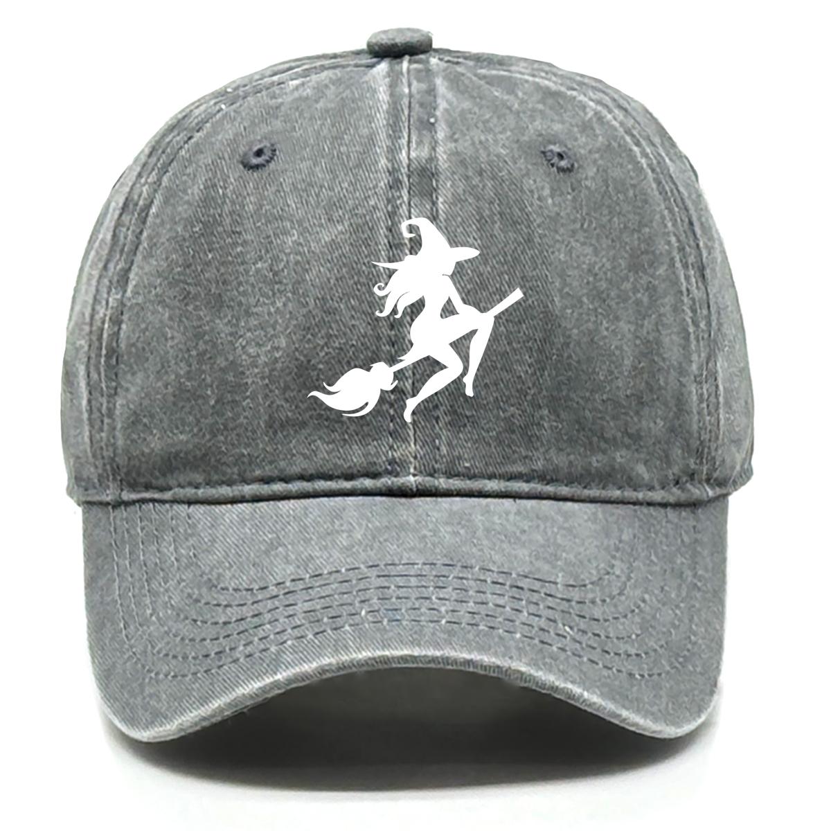 

Halloween Witch Print Unisex Adjustable Sun Hat Trucker Hat Fashion Breathable Snapback Baseball Hat Perfect For Party серый