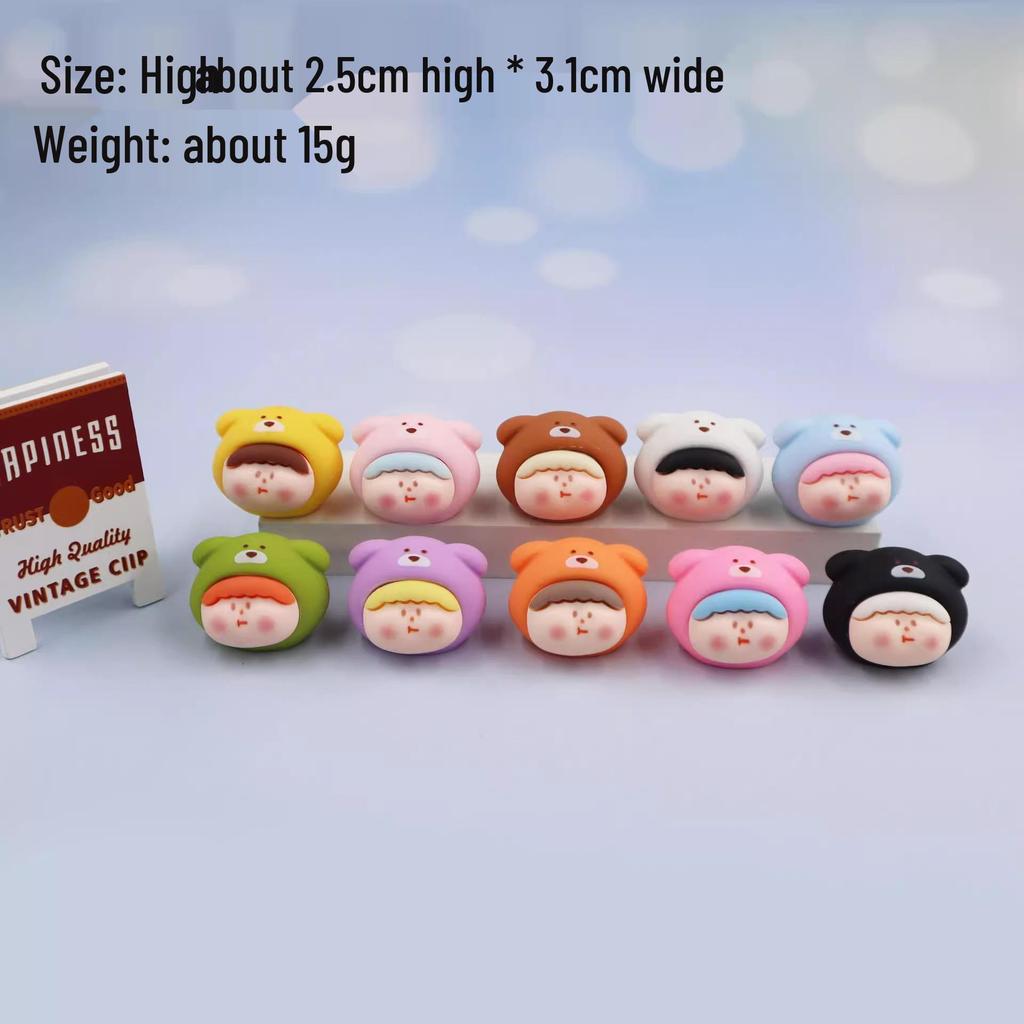 Cute Desktop Resin Dog Head Ornaments: Hand-Painted Jewelry Decor Blind Bags