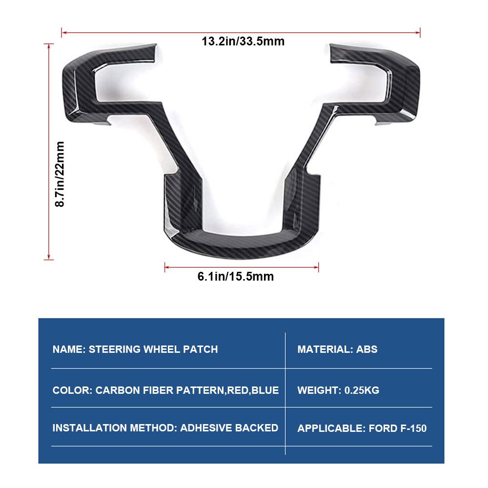 Carbon Fiber Car Steering Wheel Cover Trim Stickers For Ford Raptor F150 F-150 F 150 2015-2019 Interior Decoration Accessories