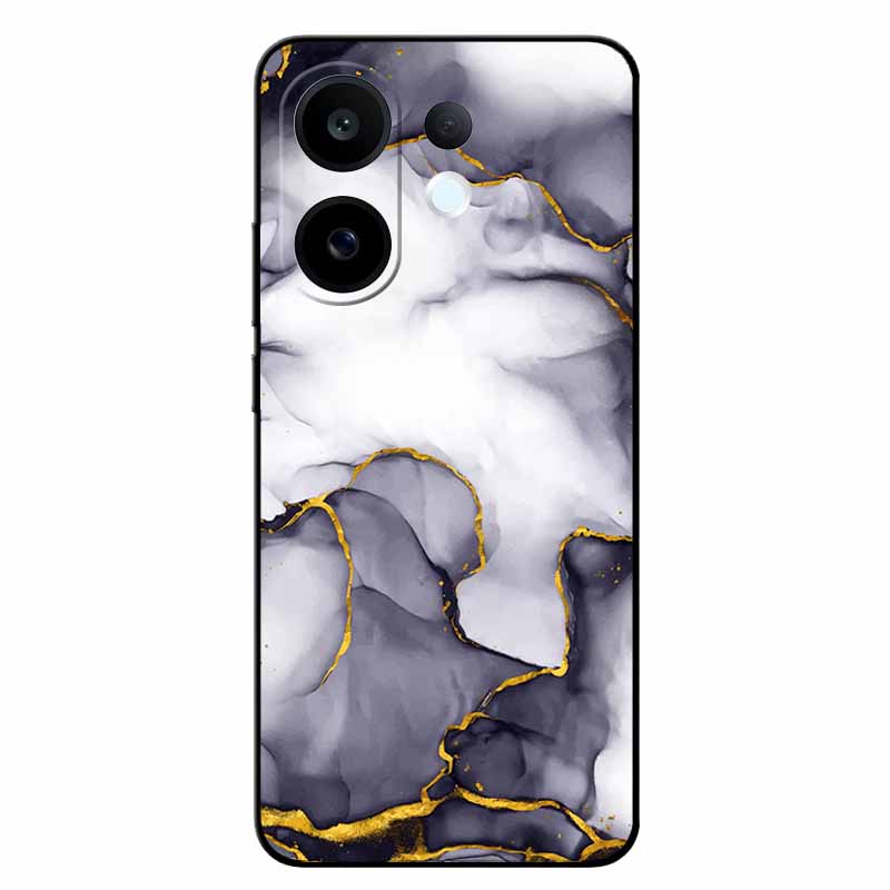 For Vivo S30 5G Cases V2464A Marble Painted Silicone Back Cover Cases For V2464A Soft Black Funda VIVO S30 TPU Cases Vivo S30 5G