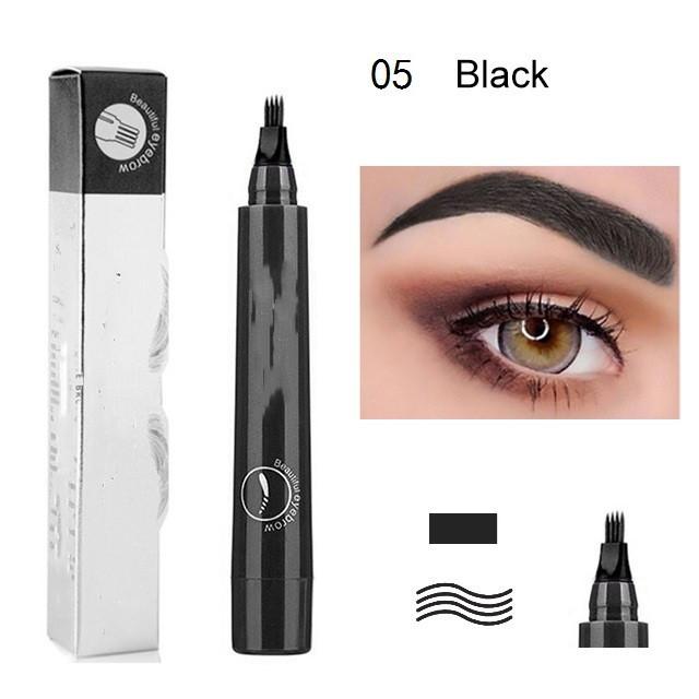 Four-pronged Liquid Eyebrow Pencil Four-tip Forked Liquid Eyebrow Pencil  Four-prong Waterproof  Sweat-proof and Less Likely To Smudge Eyebrow Pencil