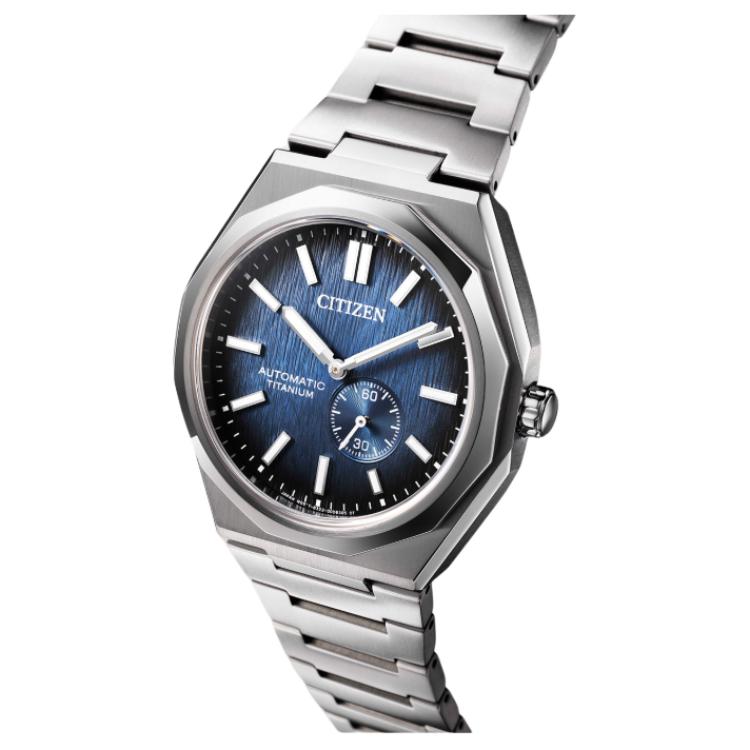 Citizen Mechanische Armbanduhr Kollektion Armbanduhr Automatisches Mechanisches Uhrwerk Titanarmband 40,5mm Blaues Zifferblatt NK5020-58M