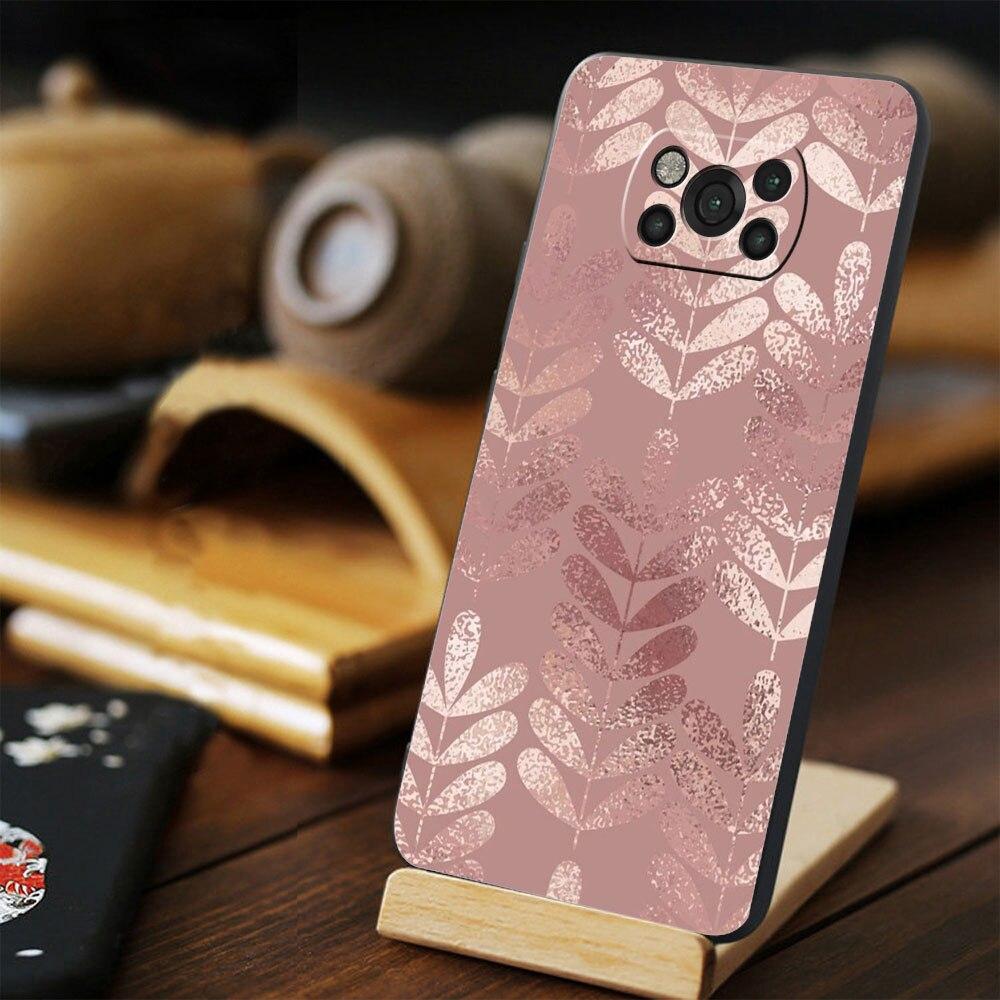 Phone Funda Cellphone TPU For Xiaomi POCO 9T 11T F4 GT MI 11 Lite X3 NFC M4 Pro 5G F3 M3 10T X4 Gold Pink Rose Glitter Hearts