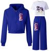 3 Stück/Set Kinder Mädchen Lily Lovebraids Cartoon-Aufdruck Kapuzen-Sportfleece Freizeit-T-Shirt Oberteil Hosen Jacken Sets