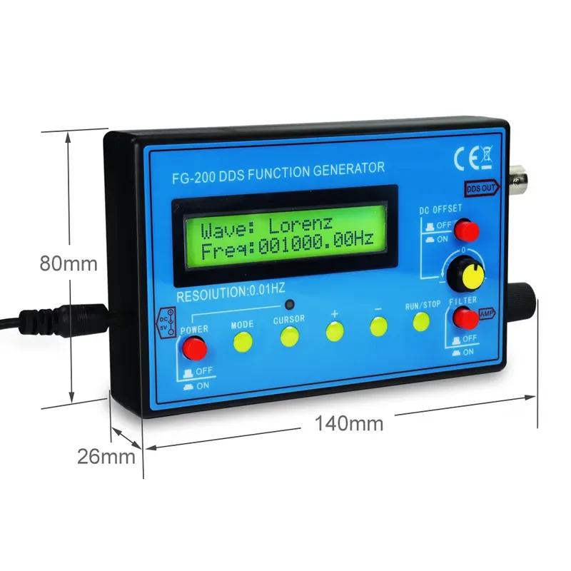 FG-200 DDS Function Signal Generator 0.01Hz-500KHz Signal Generator Adjustable Module  Sine+Square+Triangle+Sawtooth Waveform