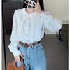 White Shirt Doll Collar New Design Sense Niche Spring Shirt French Style Long Sleeve Top