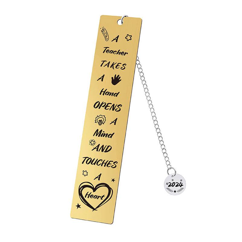 2024 Teacher's Day Engraved Round Pendant Bookmark - Student & Teacher Souvenir Gift