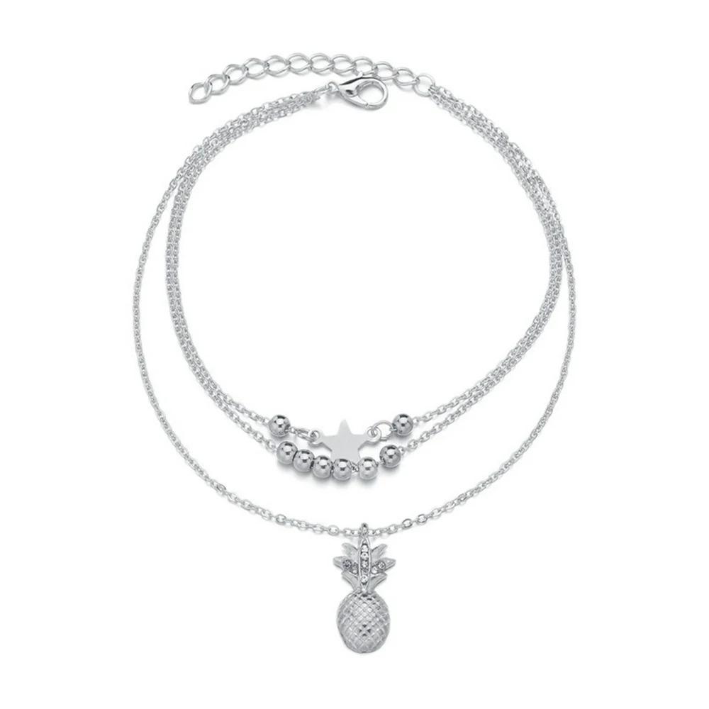 SUMENG New Ankle Chain Pineapple Pendant Anklet Beaded Summer Beach Foot Jewelry Fashion Style Anklets for Women Gifts 2025