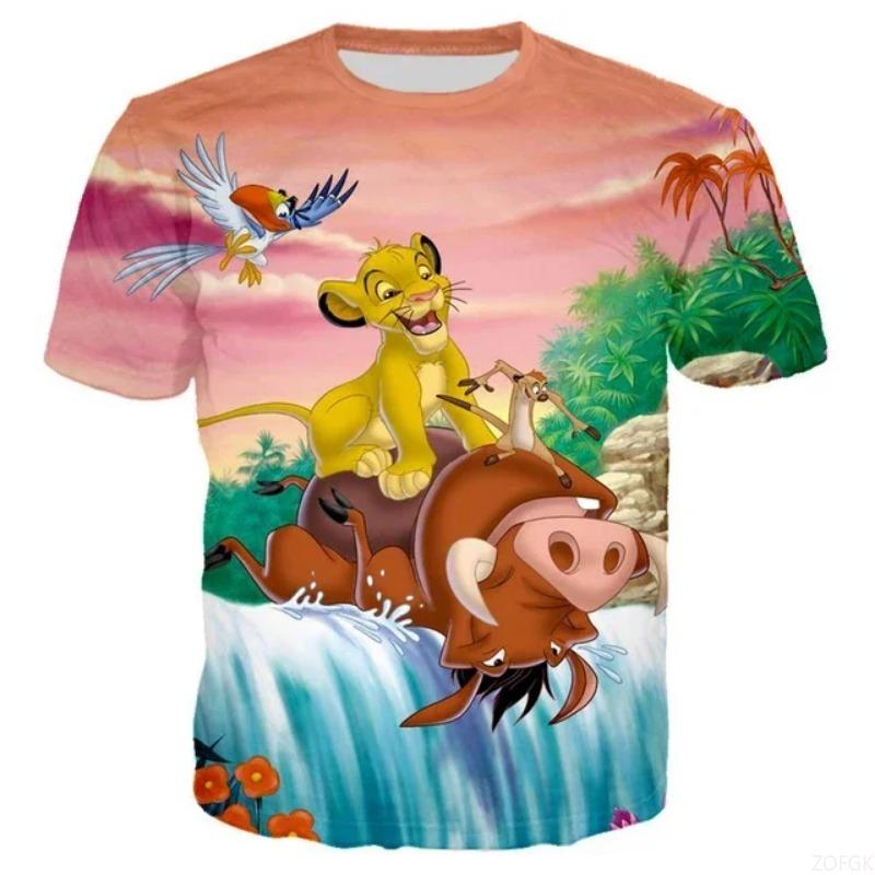 

New Lion King T-shirt Cartoon Anime 3D Print Men and Women Fashion Top Short Sleeve Summer 160