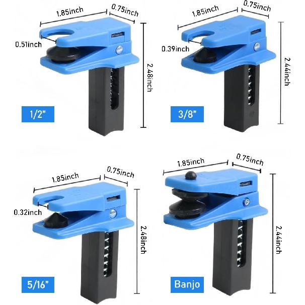 4 PCS Car Brake Line Clamp, Car Brake Oil Line Plug Tool, Brake Line Plug Automatic Fluid Stop Clamp Set, Universal for Most Cars (Blue)