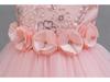Girls' Red Embroidered Long Evening Dress - Christmas Princess & Performance Outfit