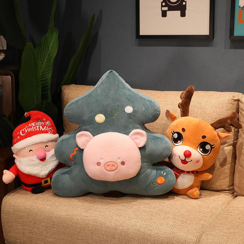 Santa Claus doll cute elk doll Christmas tree throw pillow rag doll Christmas children's gift