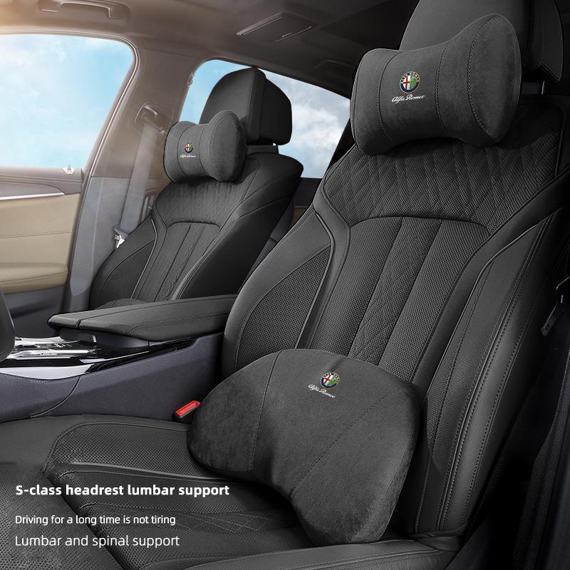 Oreiller de Protection de Cou pour Voiture Appui-tête Coton à Mémoire Support Lombaire Pour Alfa Romeo Giulietta Mito 159 Giulia Stelvio 156 147 Tonale