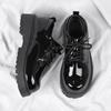 Couple's Casual Leather Shoes Four Thick Sole Anti Slip Comfort Men's and Women's Workwear Plus Size Lace Up