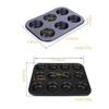 D5 6/12 Cup Square Cupcake Baking Pan Easy To Clean Cupcake Mold Muffin Baking Pan Carbon Steel Baking Pan Non-stick Baking Pan