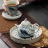 New Jingdezhen Huaqing Hall Hand-painted Fish and Algae Pattern Teapot, Ceramic Teacup, Creative Brewing Teapot, Kung Fu Tea Set
