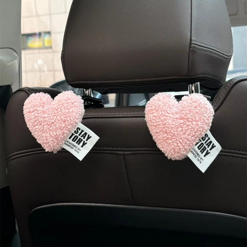 2PCS Cute Love Plush Flower Vehicle Headrest Organizer Hanger Holder Bag Car Hooks  Car Accessories