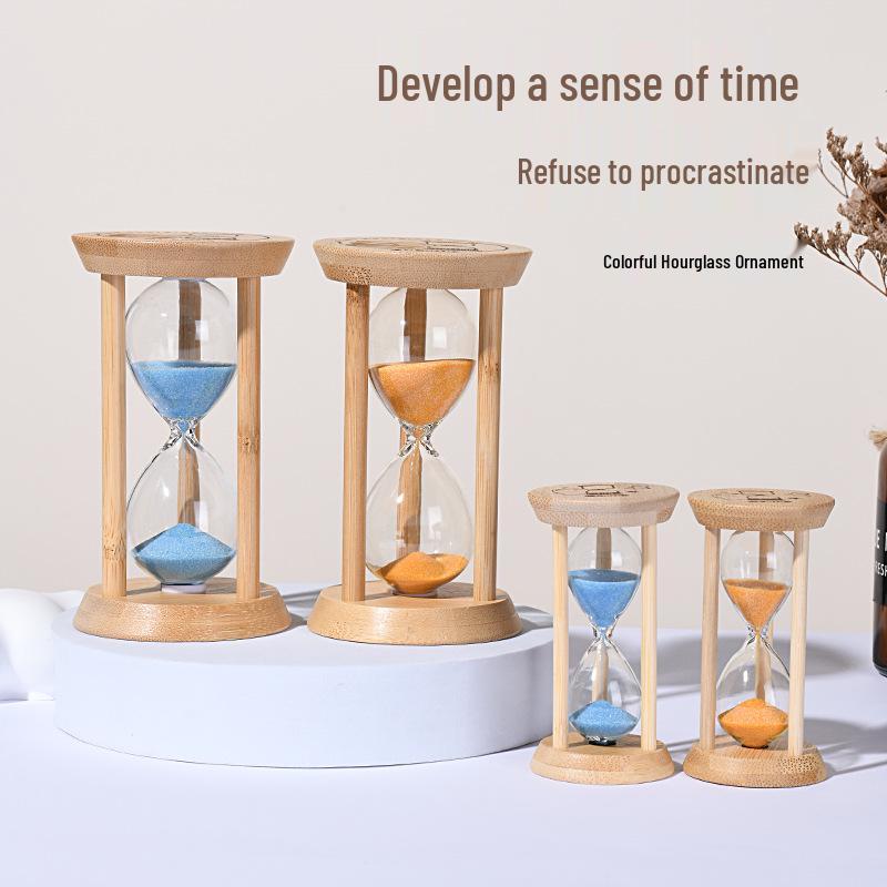 Bamboo & Wood Durable Hourglass Timer - Creative Design for High-End Decor