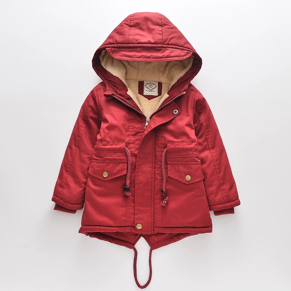 

Children s Padded Cotton Jacket Winter Boys Warm Hooded Jacket 140 красный