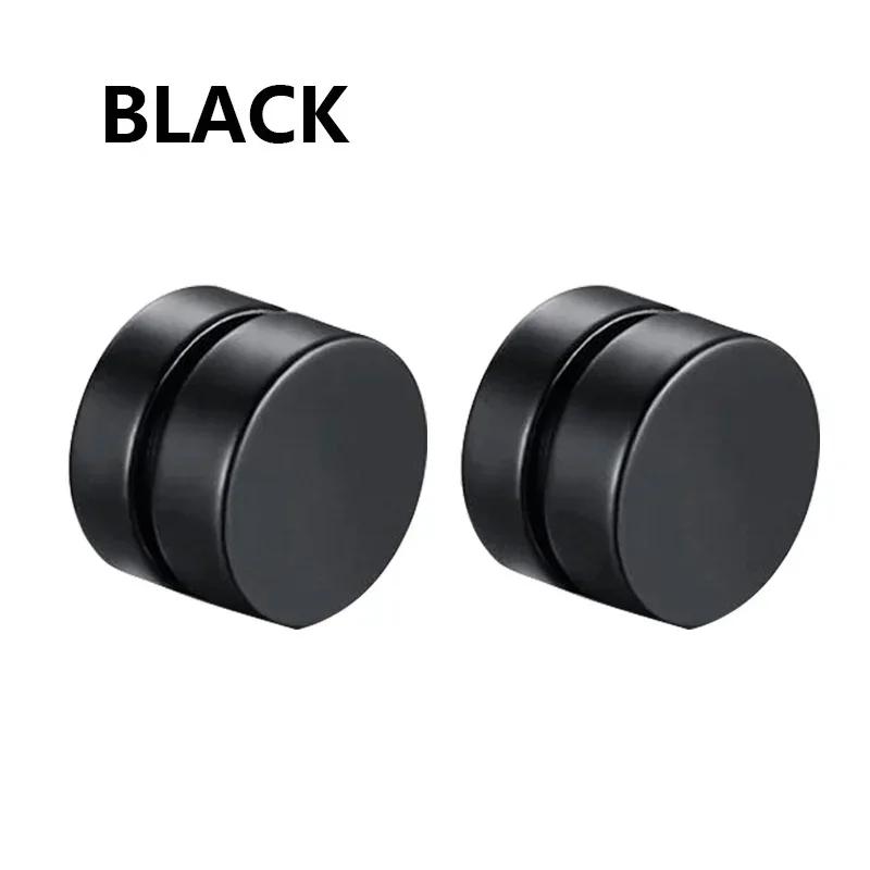 1/3Pairs Magnetic Stud Earrings Men and Women Black CZ Magnet Non-piercing Clip Earring Round Magnet Earring Without Piercing