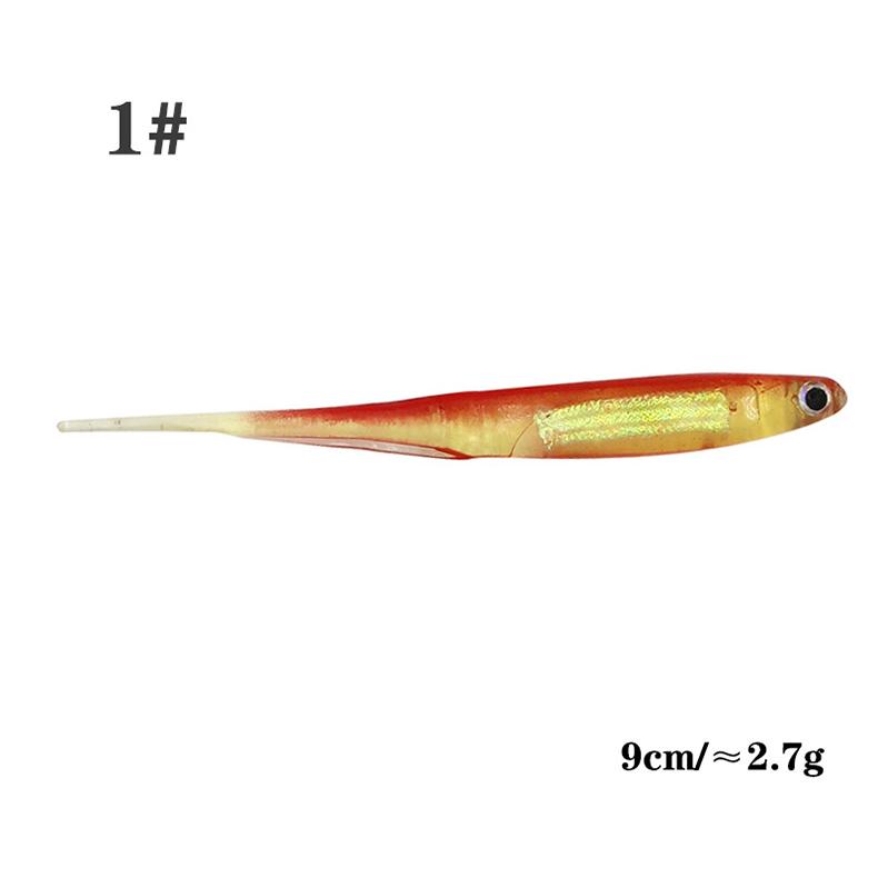 5pcs/pack 90mm PVC Needle Tail Soft Plastic Lures with Tube