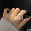 Light Luxury Couple Titanium Steel Ring Simple Valentine's Day Gift Cat Eye Plain Ring  Girls