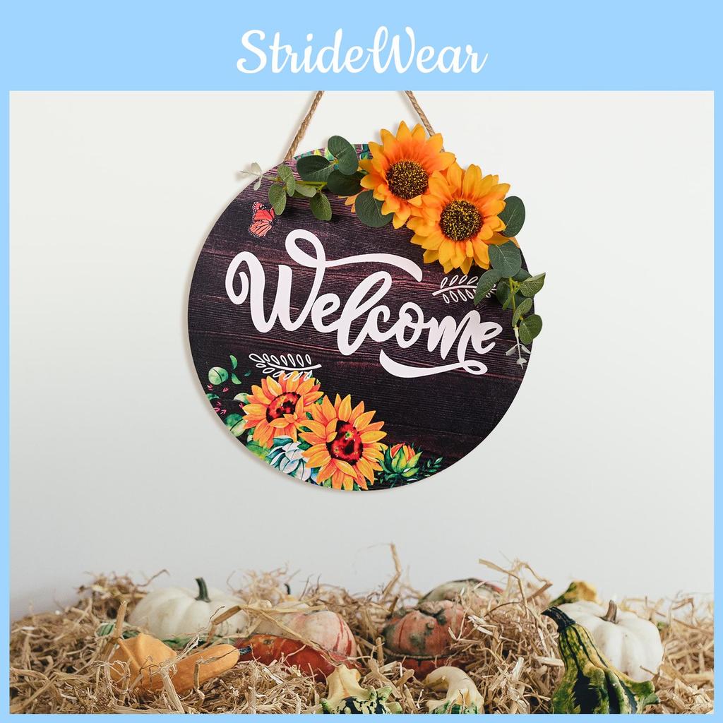 Charmantes Willkommens-Sonnenblumen-Holzschild für die saisonale Herbst-Dekoration zu Hause