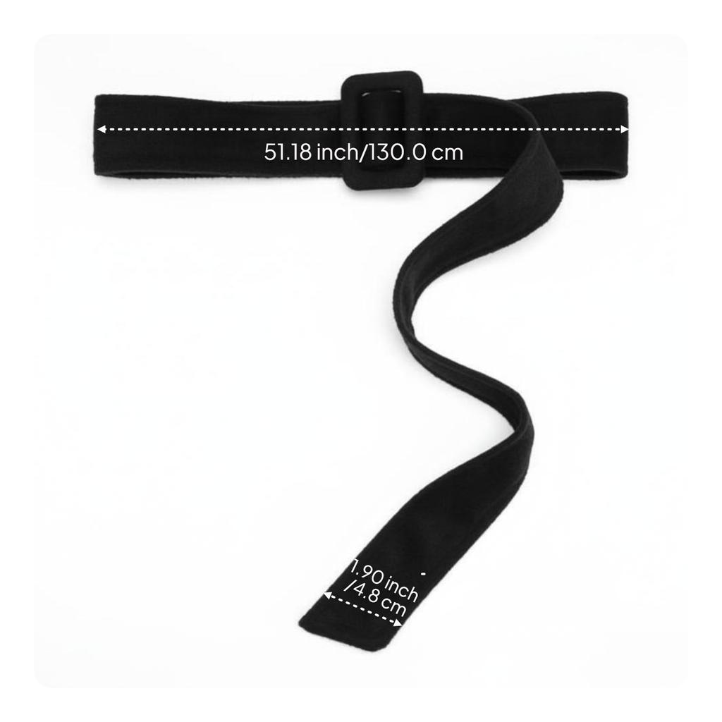 Black wool coat, adjustable belt