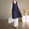 Sleeveless Plus Size Cotton Vintage Floral New In Dresses for Women Casual Loose Midi Summer Dress