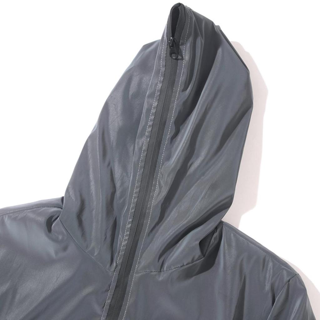 Men's Iridescent Reflective Hooded Windproof Jacket - Trendy Loose Fit, European & American Sizes