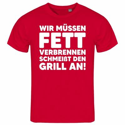 Mens T-Shirt We Need To Burn Fat Throw On The Grill S To XXL BBQ