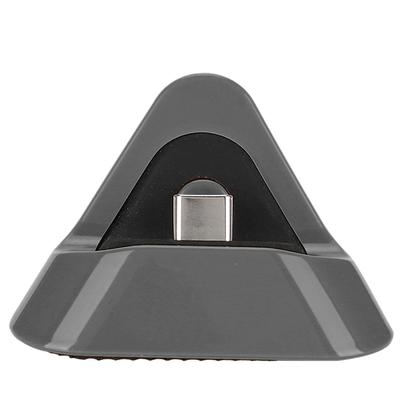 Portable Triangular Type C Charging Base Metal Bottom Charger for Switch Lite Host(Gray )