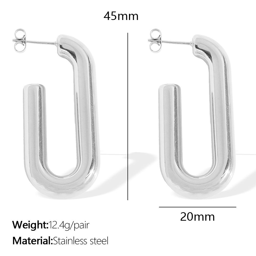 

Exaggerated titanium steel earrings 18K gold stud earrings U-shaped earrings do not fade earrings women