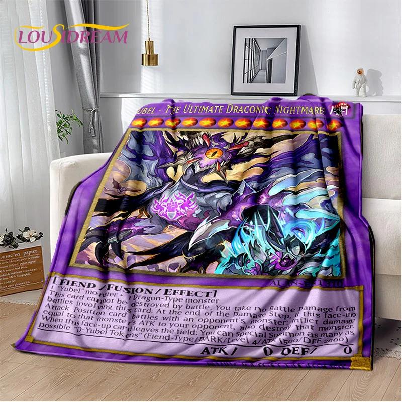 3D Monster Gold Card Cartoon Yu-Gi-Oh Anime Dack Magician Game Soft Flannel Blanket for Bed Bedroom Sofa Picnic,Outdoors Leisure