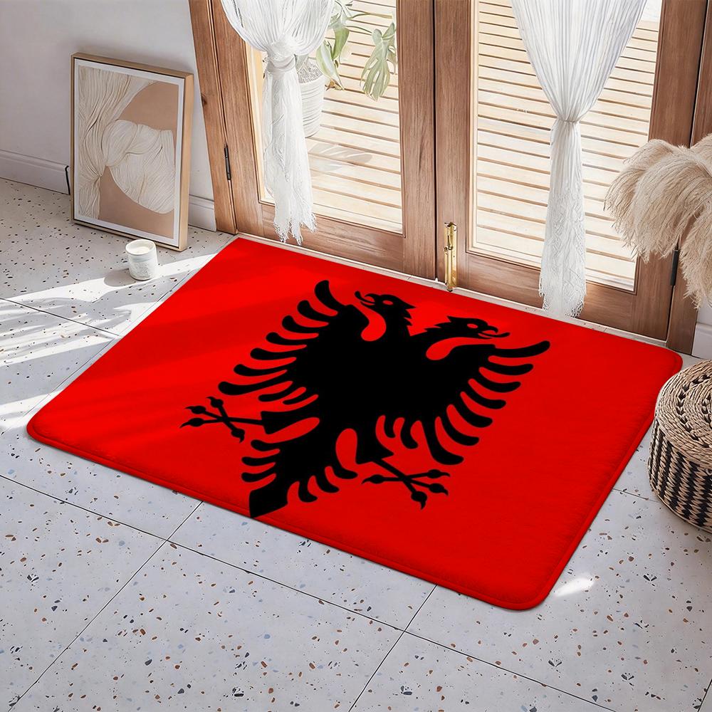 Country A Albania Floor Mat Eco  Flannel Doormat Non Slip Odorless Indoor Floor Rug Soft Short Plush Home Mat