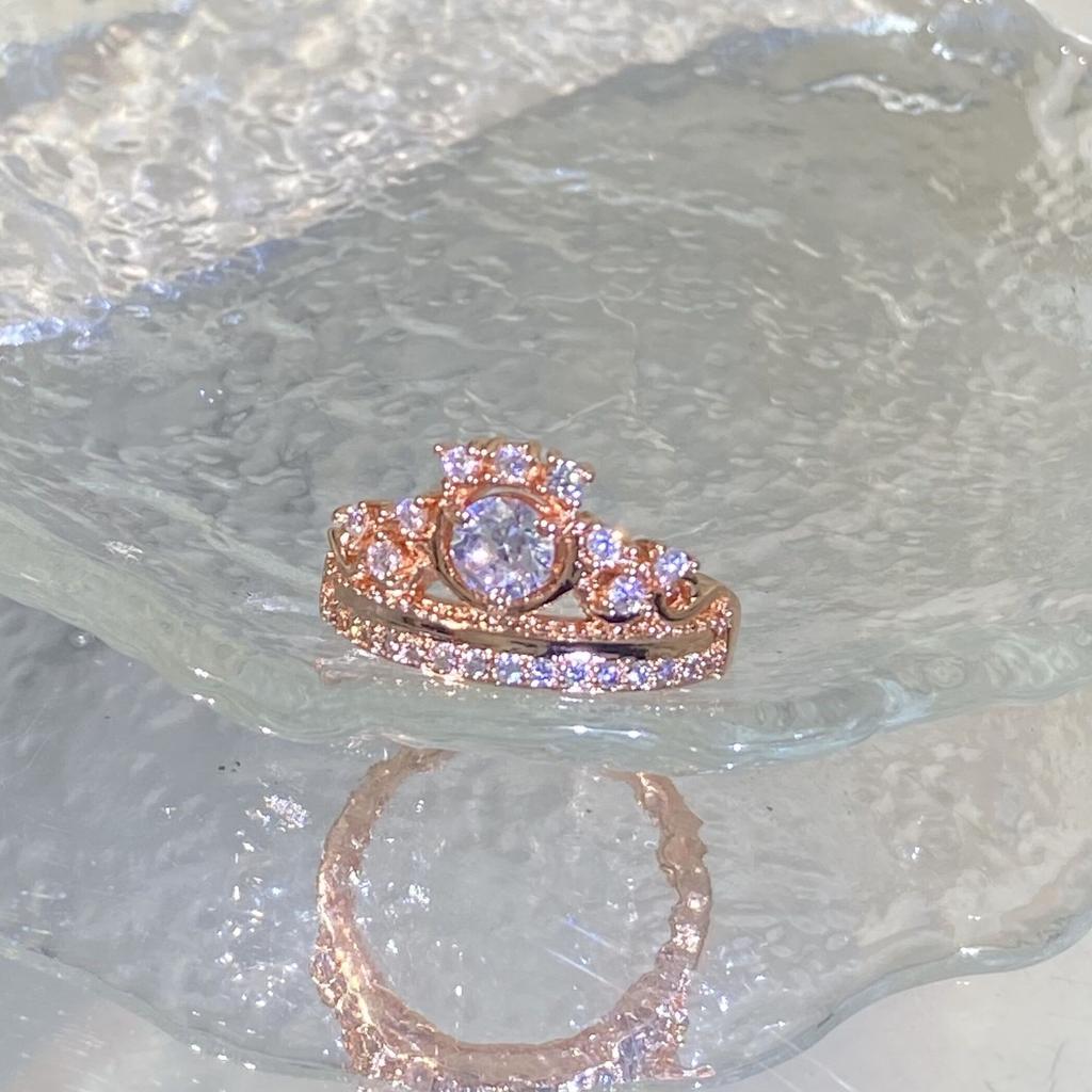 Personalized European and American Crown Rings  Diamond Set Couple Accessories Creative Accessories Rings