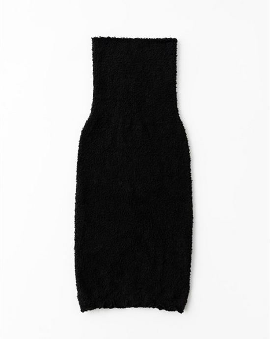 

Autumn/Winter Pure Desire Knit Bandeau Dress: Slimming High Waist Spicy Girl Style with Coral Fleece Medium чорний