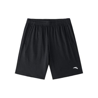 Solid Color Mid-Rise Breathable Casual Shorts Men Shorts Black 952427310-3