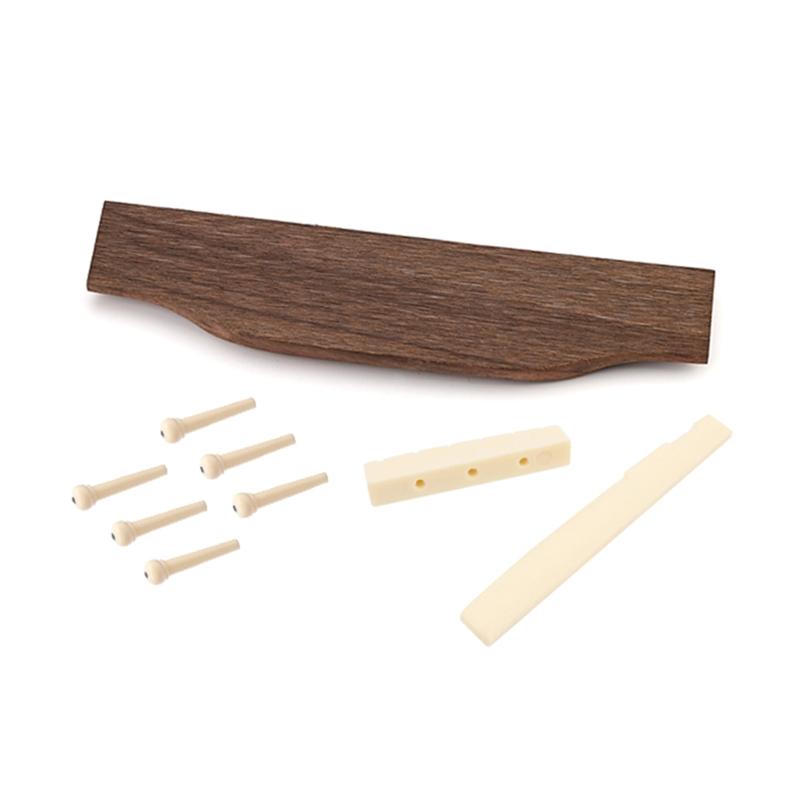 Guitar Wood Acces Rosewood Acoustic Guitar Bridge, Nut,Saddle,End Pin,Pins.