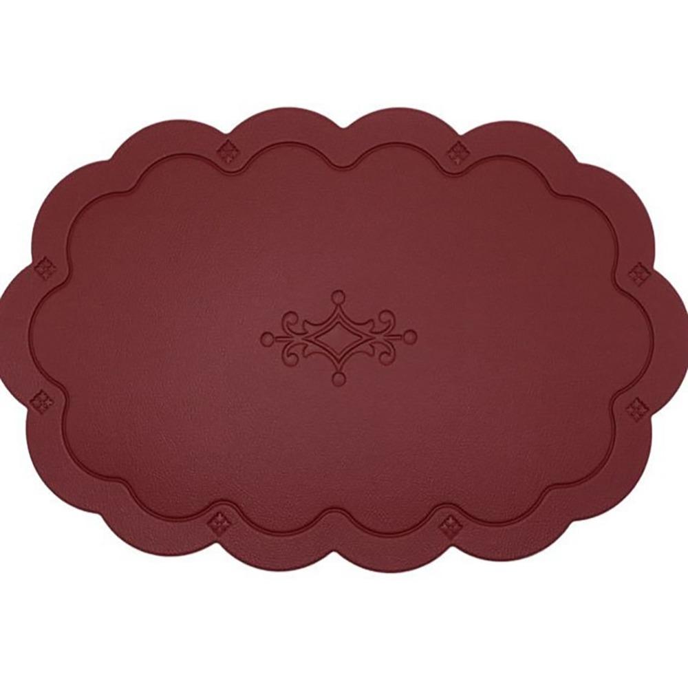 Retro Faux Leather Dinner Mat Oil-resistant Waterproof Placemat Nordic Style Thermal Insulation Mat Dining Table