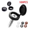 100pcs Hinged Plastic Screw Cap Cover Nuts Fold Snap Protective Cap Button For Car Furniture Decorative Nuts Bolts Hardware