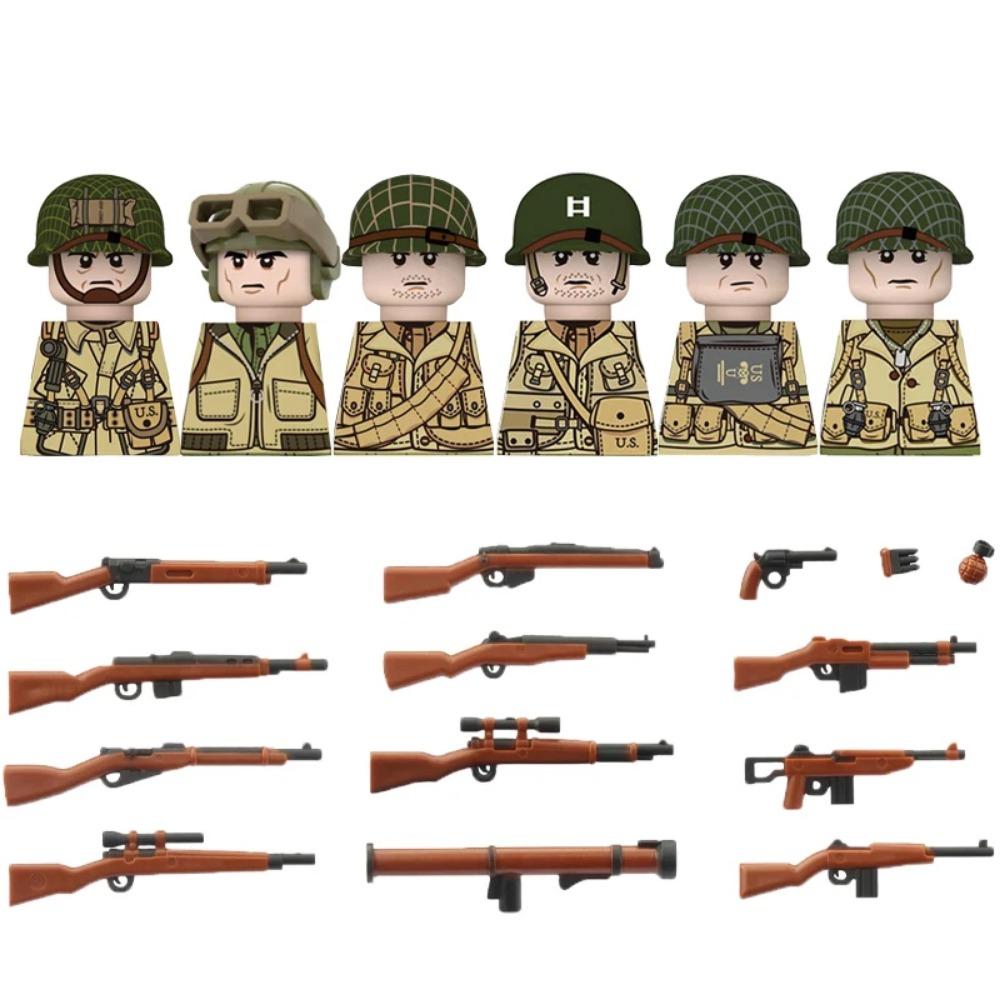 

Детали солдат 101-й воздушно-десантной дивизии США, конструктор, офицер, армейский воин, пехота, военные аксессуары, оружие, кирпичики, игрушки GR03